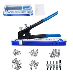 FreeTec 86pcs Pince à Insert Fileté, M3 M4 M5 M6 M8 Pince a Sertir Ecrou, Pince Écrou a Riveter et 5 Mandrins, Outil a Insert Fi FreeTec 86pcs Pince à Insert Fileté