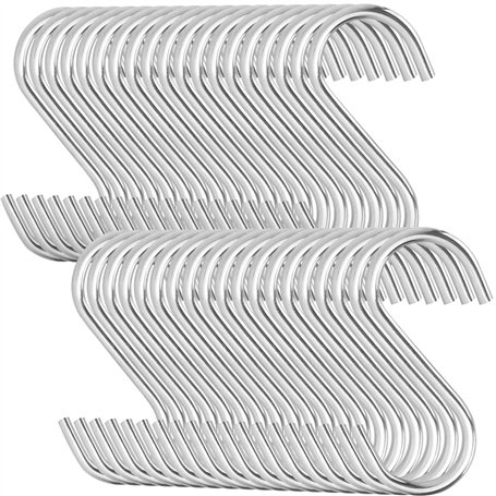 LOLYSIC Lot de 100 Crochet S Acier Inoxydable de 7