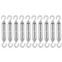 LOLYSIC Lot de 10 tendeurs de câble M6 en acier inoxydable 304 - En acier inoxydable - Câble de serrage - Crochet et crochet