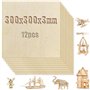 MIVIDE 12pcs Contreplaqué 3mm