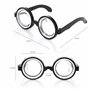 KarneLux Lunettes nerd noires – Lunettes de corne amusantes sans correction – Accessoire de costume pour grand-mère, streber, pr