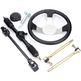 Go-Kart 300 mm - Kit de guidage, volant de bateau, volant de direction, rack avec crémaillère, pignon, outil de montage Go-Kart 300 mm - Kit de guidage
