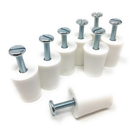 Lot de 8 butées de suspension pour volets roulants Blanc 28 mm