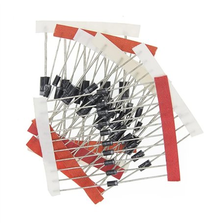 KSOPUERT DIP Schottky Lot de 100 diodes 8 valeurs 1N4148/1N5399/1N5408/1N4007/1N5822/1N5819/FR107/FR207