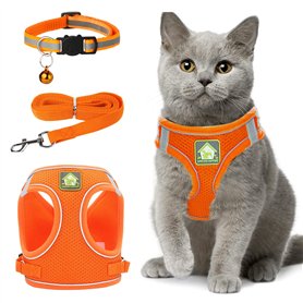 Zhenle Harnais pour Chats et Colliers Anti-Fuite, réfléchissant, réglable, Harnais pour Chat Respirant, Convient aux Animaux de  Zhenle Harnais pour Chats et Colliers Anti-Fuite