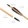 TY Archery Lot de 12 flèches en bois de 32 pouces avec plumes naturelles de 4 pouces pour tir à l'arc flèches en bois de chasse 