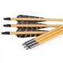 TY Archery Lot de 12 flèches en bois de 32 pouces avec plumes naturelles de 4 pouces pour tir à l'arc flèches en bois de chasse 