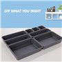 TIMESETL 8 pièces organisateur de tiroir, rangement de boîtes de plateau en plastique empilables pour tiroirs, bureau, cuisine,