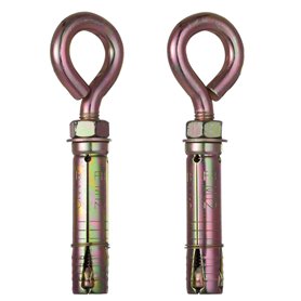 YoiYee Lot de 2 boulons d'ancrage à œillet M12 x 90 mm avec écrou hexagonal