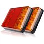 PolarLander 2PCS Imperméable 8 LED Feux arrière Rouge Jaune arrière arrière DC 12V pour Camion de remorque Bateau de Voiture Sty