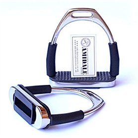 Amidale Flexi Safety Étriers d'équitation en Acier Inoxydable Noir 12,7 cm Amidale Flexi Safety Étriers d'équitation en Acier Inoxydable Noir 12