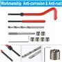 EMAGEREN 30Pcs Kit Reparation Filetage M6 INOX Foret Hélicoïdal Clé Hexagonale Insert Filetage Taraud Filiere Professionnel pour