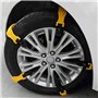 DEDC 10 pcs Chaussettes à Neige Voiture 185-225 mm, Chaînes à Neige Jaunes, Câbles de Traction Urgence Réglables Antidérapants C