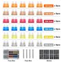 Kohree 12V 12 Voies Standard Boîte à Fusibles + 24pcs Voiture Fusible à Lame 5A 10A 15A 20A avec 12 Voyants LED Couvercle de Pro