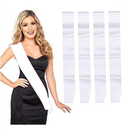 Lot de 4 écharpes vierges en satin uni - Accessoire de fête pour remise de diplôme