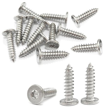 Torx Lot de 200 vis auto-taraudeuses à bois en acier inoxydable avec tête plate M4 x 16 mm