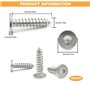 Torx Lot de 200 vis auto-taraudeuses à bois en acier inoxydable avec tête plate M4 x 16 mm