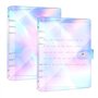 2 Pcs Couverture de Reliure A5 à 6 Anneaux Couverture de Protection pour Carnet de Notes A5 PVC Souple Transparent Rechargeable
