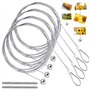 LANSKYLAN 4 Pcs Cable Acier Photo avec 48 Aimants Ronds Fil pour Suspendre Photos 2m*1.5mm Accroche Câble Suspension Câble Métal