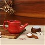 Ancient Impex Pot Neti en céramique anti-déversement avec 5 sachets de sel de Neti – Couleur rouge, capacité : 400 ml