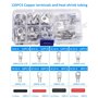 Pince a Sertir,AWG 10-0,6/10/16/25/35/50 mm² pince à sertir cosses avec Bornes à anneau en cuivre +60 PCS de gaine thermorétract