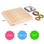Homealexa Jouet Montessori Géoboard en Bois avec Cartes de Motifs et Rubber Band - 8x8 Épingles Pegboard avec Bande de Caoutchou