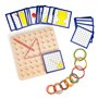 Homealexa Jouet Montessori Géoboard en Bois avec Cartes de Motifs et Rubber Band - 8x8 Épingles Pegboard avec Bande de Caoutchou