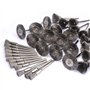 ATOPLEE Lot de 36 brosses métalliques à tige ronde de 3 mm, en alliage d'acier serti, pour nettoyer la rouille, la peinture, le 