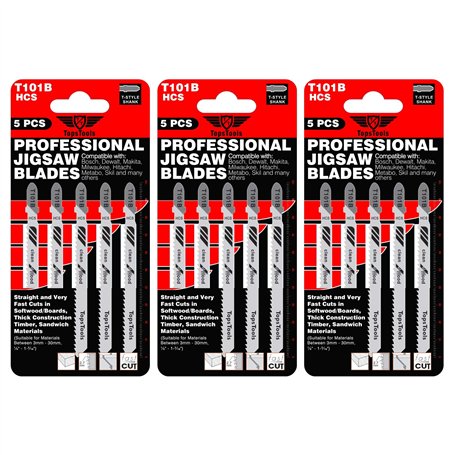 15 x TopsTools T101B Lames de scie sauteuse pour Bosch