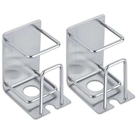 Lot de 2 Brosse à Dents Support Mural adhésif Acier Inoxydable Porte-gobelet pour Salle de Bain