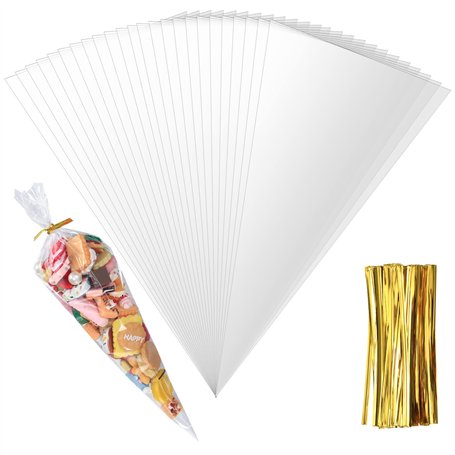 200 Pièces Sachets Transparents Bonbons