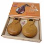 JM FOREST Castagnettes en bois de châtaignier 104-6 naturel poli - Instrument percussion pour danses flamandes pour jeunes et ad