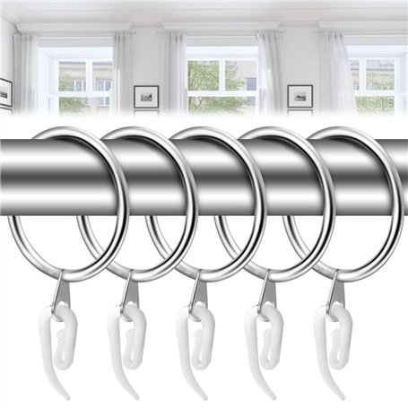 LANSKYLAN 40 Pcs Anneaux Rideaux en Métal