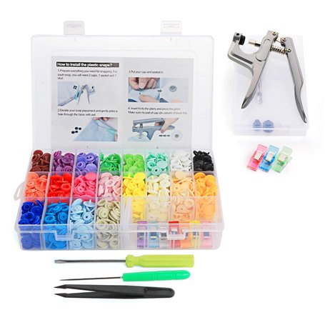 Cztech 400pcs Boutons Pressions Plastiques T5 12mm 20 Coloris