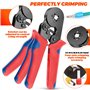 Pince à Sertir,Pinces à Sertir à Cliquet a 0.5-10mm², Pince à Cosse de Câblevec Electrique 1250pcs AWG22-8 Outil de Sertissage d