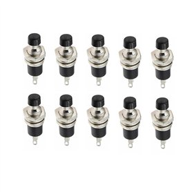 Switian 10 Pcs SPST 7mm Mini Bouton Momentanés Poussoir Interrupteur Normal Ouvert 250V 2A Noir Switian 10 Pcs SPST 7mm Mini Bouton Momentanés Poussoir Interrupteur Normal Ouvert 250V 2A Noir