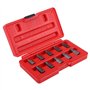 Lot de 10 extracteurs de vis à tête hexagonale multi-cannelures de 1/8" à 13/32" dans un étui en plastique pour retirer les boul