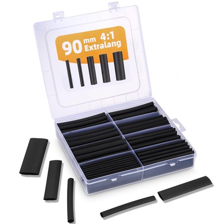 LEAZZLE 100 Pièces Kit de Gaine Thermorétractable Etanche