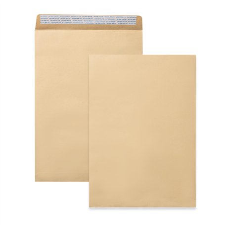 50x Enveloppe DIN C4 Marron 229 x 324 mm 90g Grande Enveloppe sans fenêtre Straight Seal Pressure Sensitive Adhesive Grande Enve