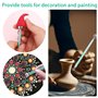 Outils Poterie, 9 Pièces Outils de Sculpture en Argile avec Boule à Modeler et Pointe en Caoutchouc Souple Kit D'outils Poterie