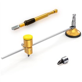 Coupe-Verre Circulaire Bloomoak avec réservoir d'huile et Ventouse Ensemble d'outils de Coupe en Verre Diamant réglable Diamètre Coupe-Verre Circulaire Bloomoak avec réservoir d'huile et Ventouse Ensemble d'outils de Coupe en Verre Diamant réglable Diamètre