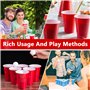 Frasheng réutilisables Tasse de bière Pong,100 Tasses(50 rouge + 50 bleu) et 12 balles,Jeux à Boire Gobelets en Plastique, gobel