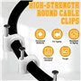 HEKOBAG 800 Pièces Câble Clips Rond avec Clou en Acier, 4mm/5mm/6mm/8mm/10mm/12mm Cavalier Cable Electrique Blanc Serre Câble At
