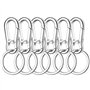 Mousqueton Détachable Pivotant 6 Pièce Mousqueton Métallique avec Porte-Clés Anneau Porte-Clés Détachable Mousqueton avec Boucle