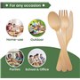 NEEDFULON 150 pièces ensemble de couverts jetables en bois écologiques biodégradables et compostables, cuillères profondes, four