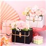 Lot de 12 sacs de fleurs en papier avec chaîne en métal - Boîte cadeau pour bouquet de fleurs - Seau de rangement créatif pour m