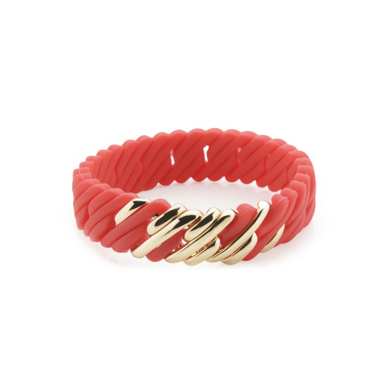 Bracelet Femme TheRubz 02-100-418 Rouge Silicone Acier inoxydable Doré Acier/Silicone (15 mm x 18 cm)