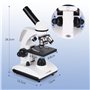 Tuword Microscope(40-1000X) Optique Microscopes Biologique Monoculaire avec Source De Lumière LED Et Support De Téléphone Portab