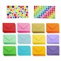 Lot de 60 mini enveloppes aux couleurs assorties avec 2 feuilles d'autocollants à faire soi-même