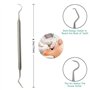 Crochet de sélection à double extrémité en acier inoxydable pour cure-dents d'exploration de dents d'hygiène buccale
